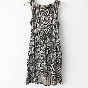 Stylish Black and White Patterned Zebra Dress